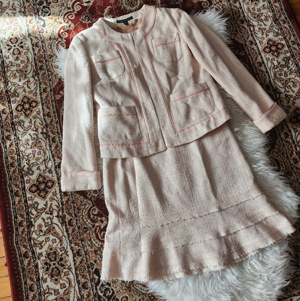 Sandra Angelozzi Baby Pink Blazer & Skirt Set